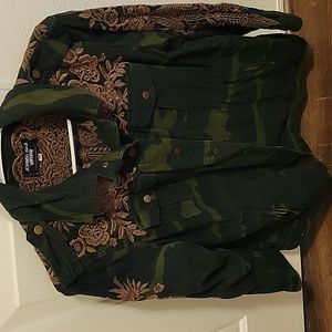 🌺Johnny Was FINAL PRICE  Camo  embroidered Jacket.